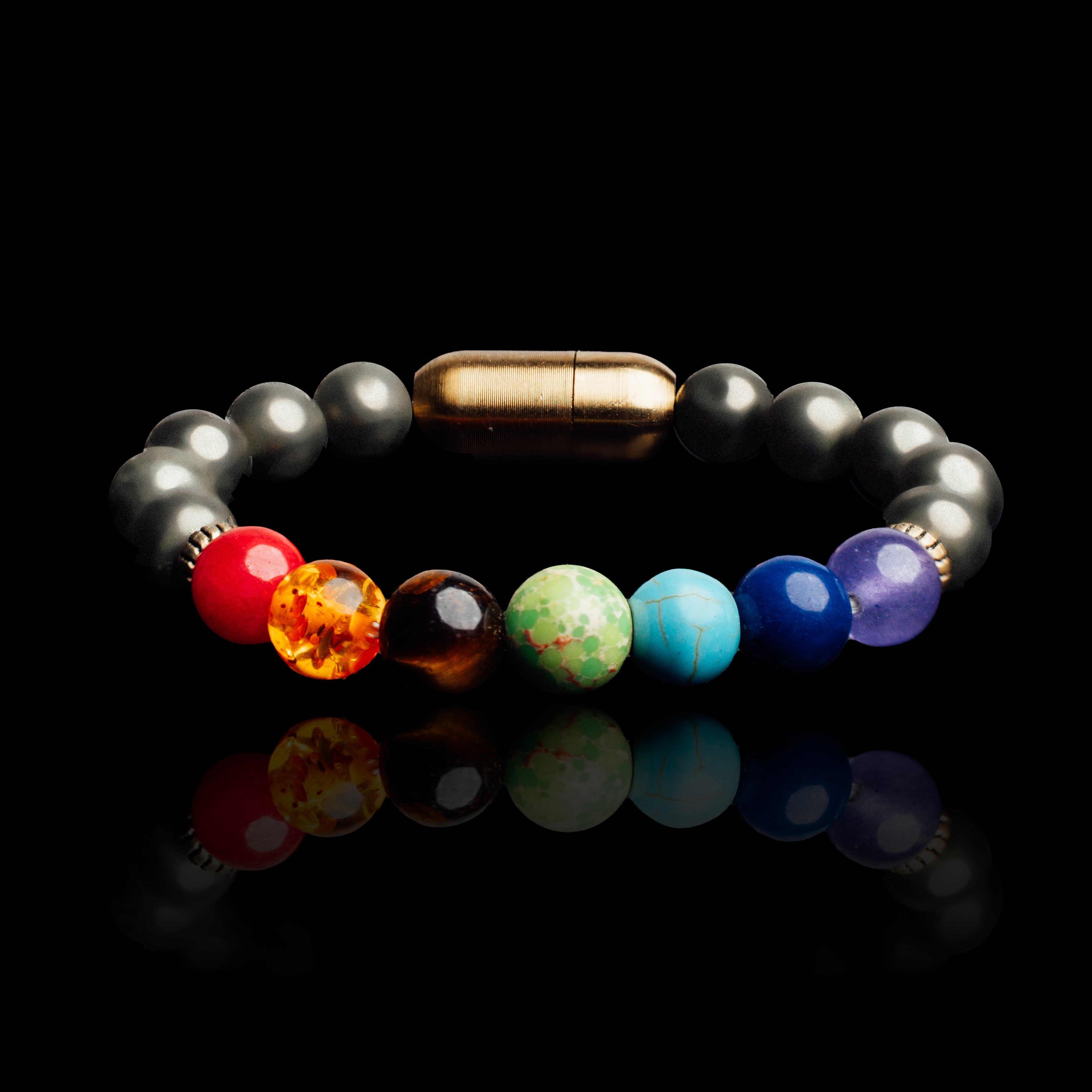 7 CHAKRA HEALING BRACELET WITH HEMATITE (PERSONALISED)