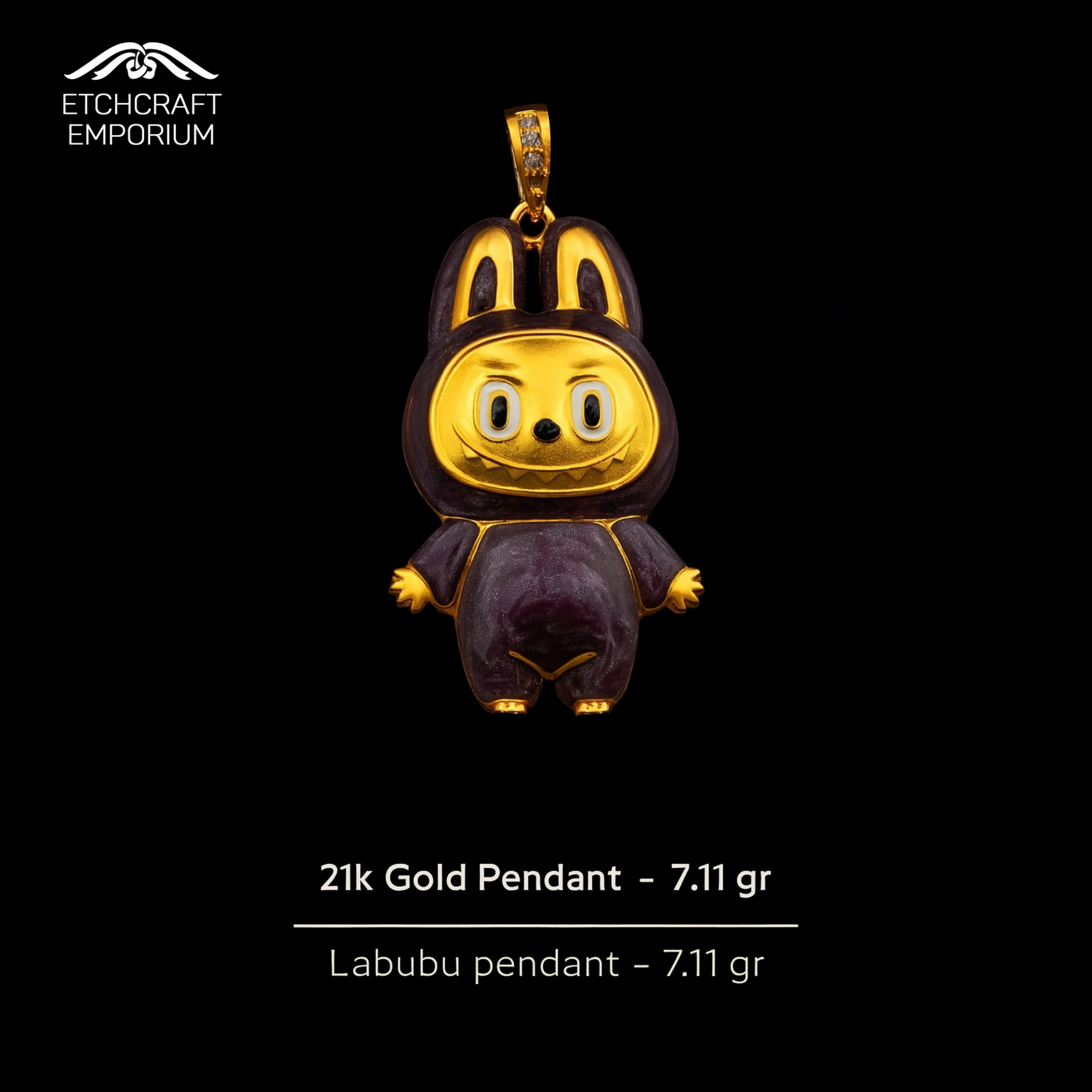 Labubu Pendant in 21K Gold