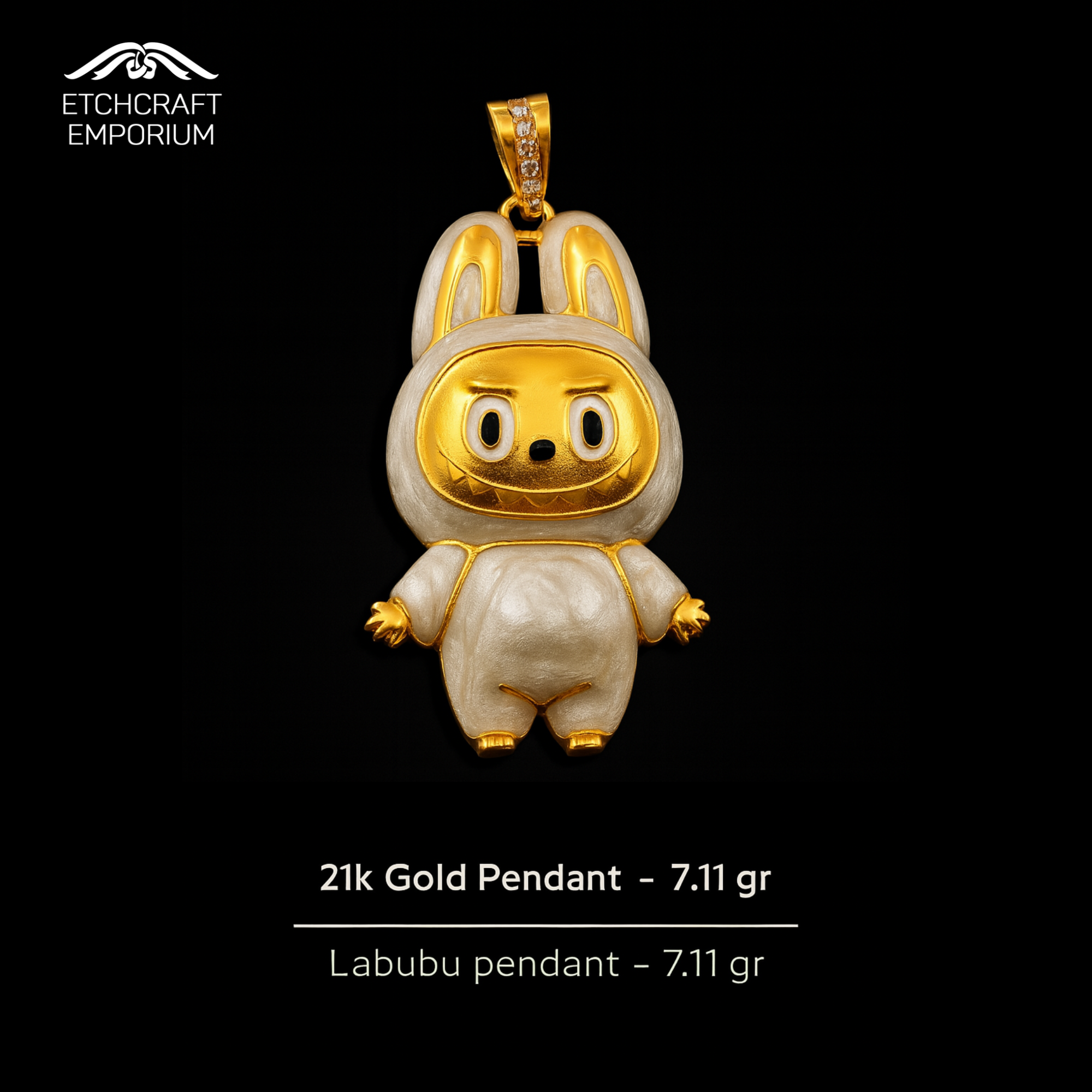 Labubu Pendant in 21K Gold