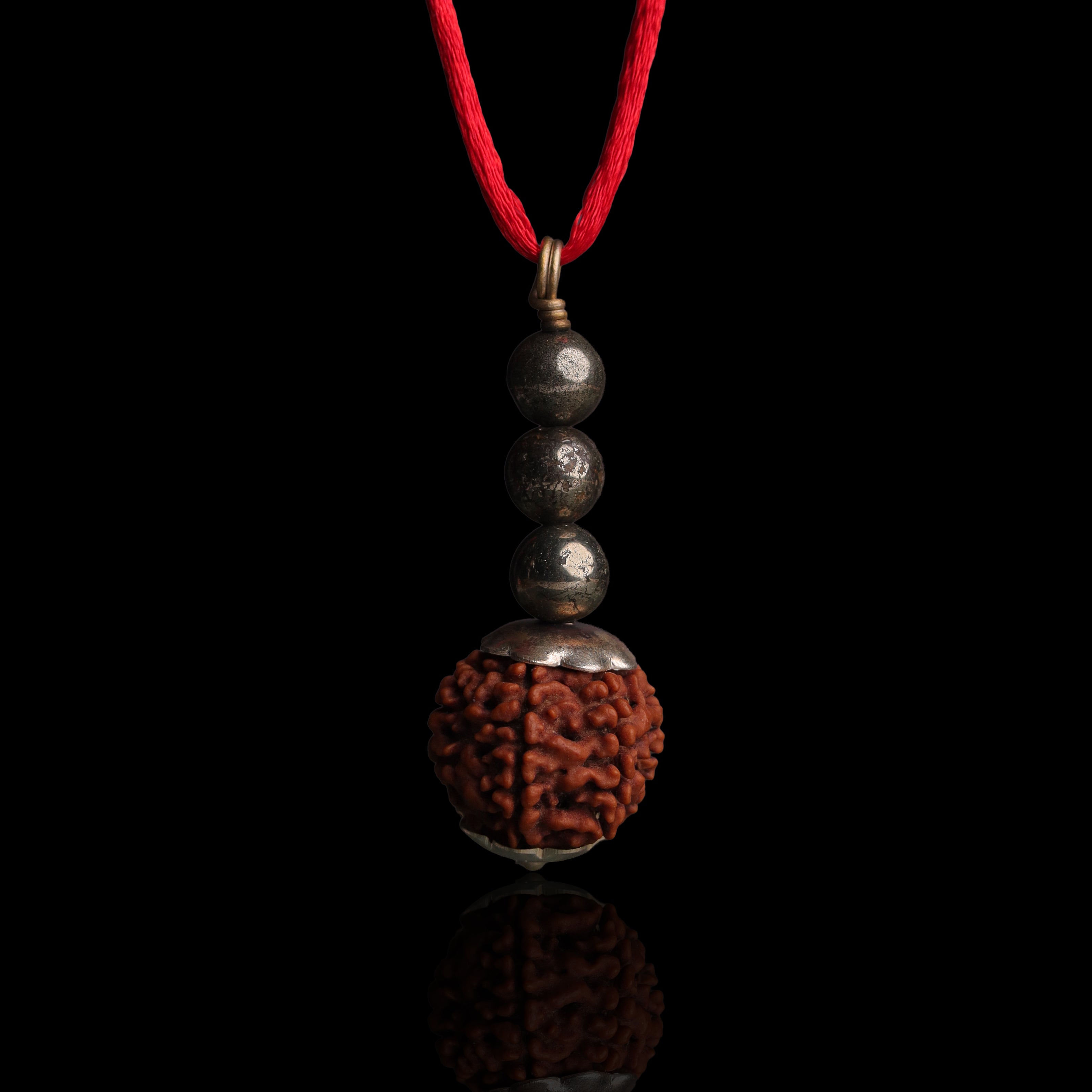 Rudraksha Pyrite Prosperity Pendant