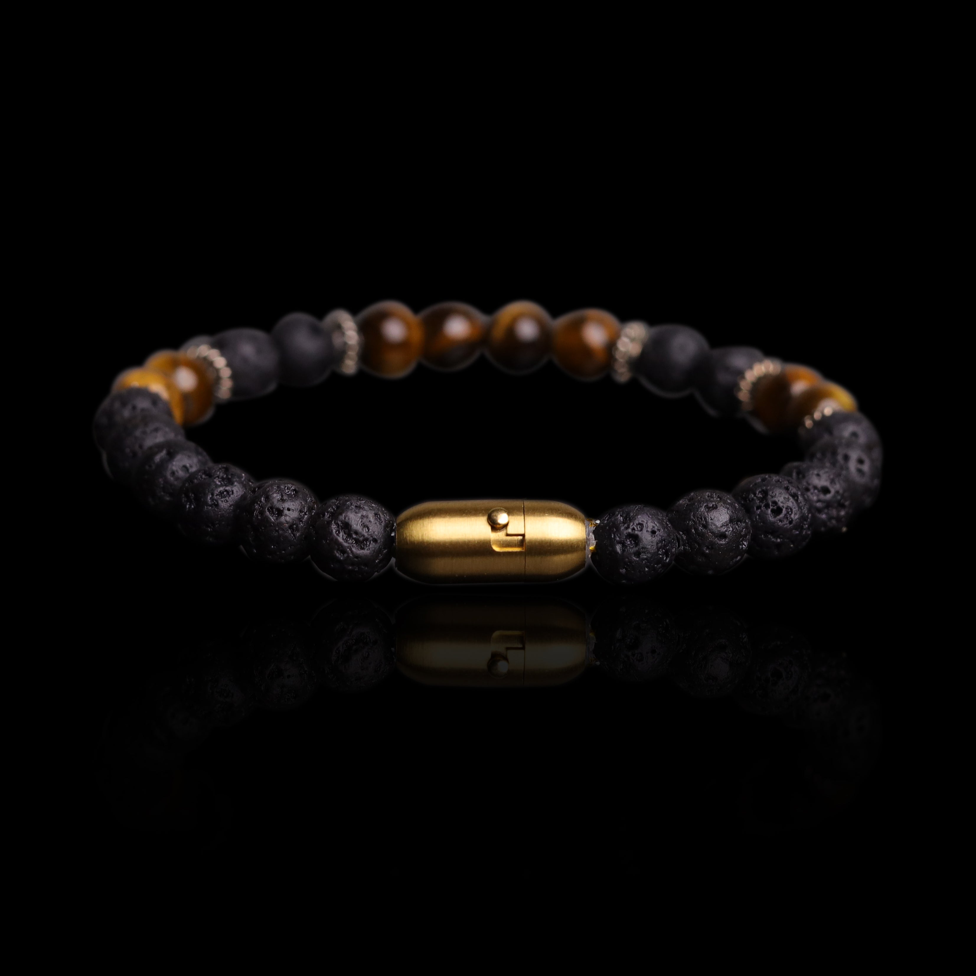 Lava & Tiger Eye Earth Power Bracelet (Personalised)