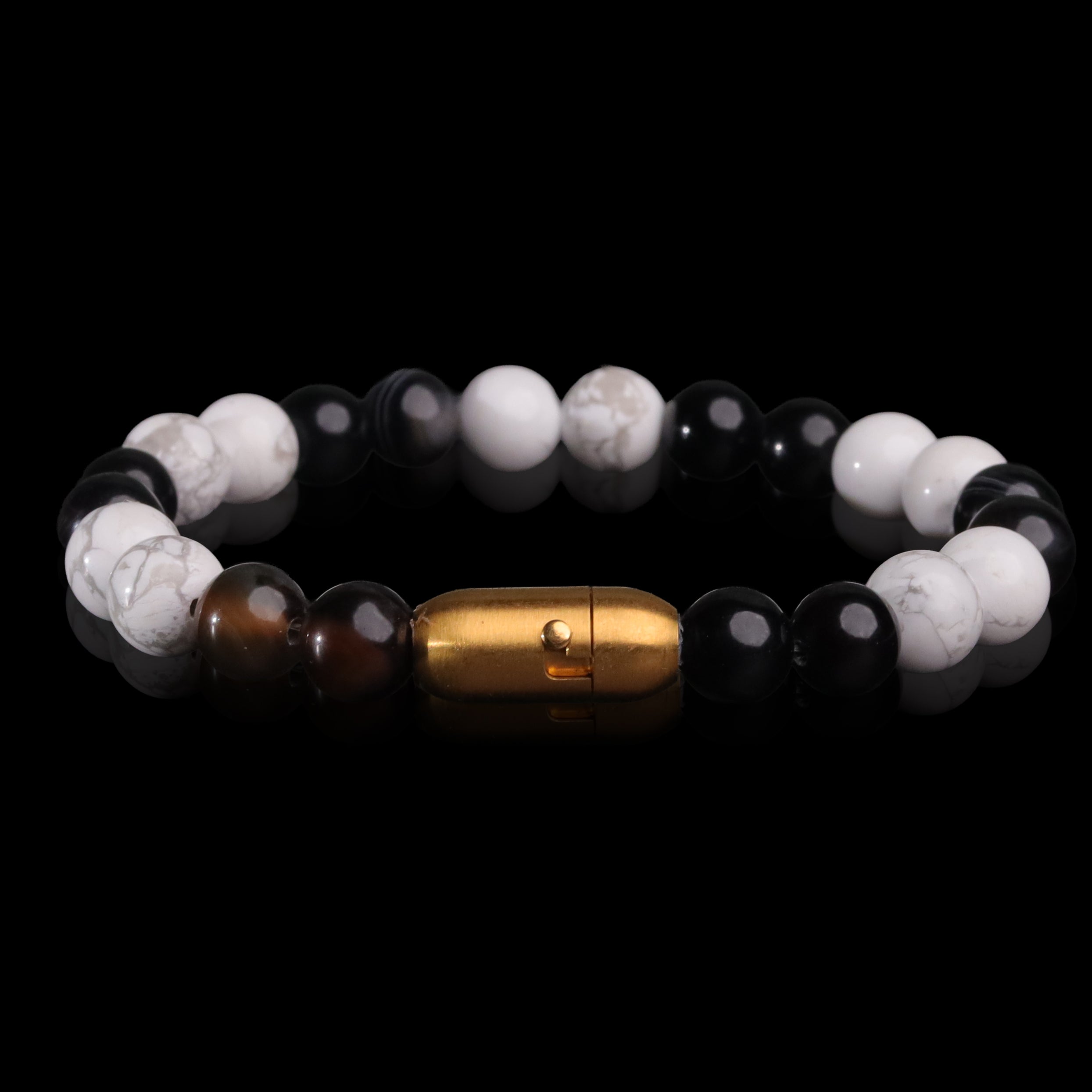 Yin Yang Howlite & pyrite Balance Bracelet (Personalised)