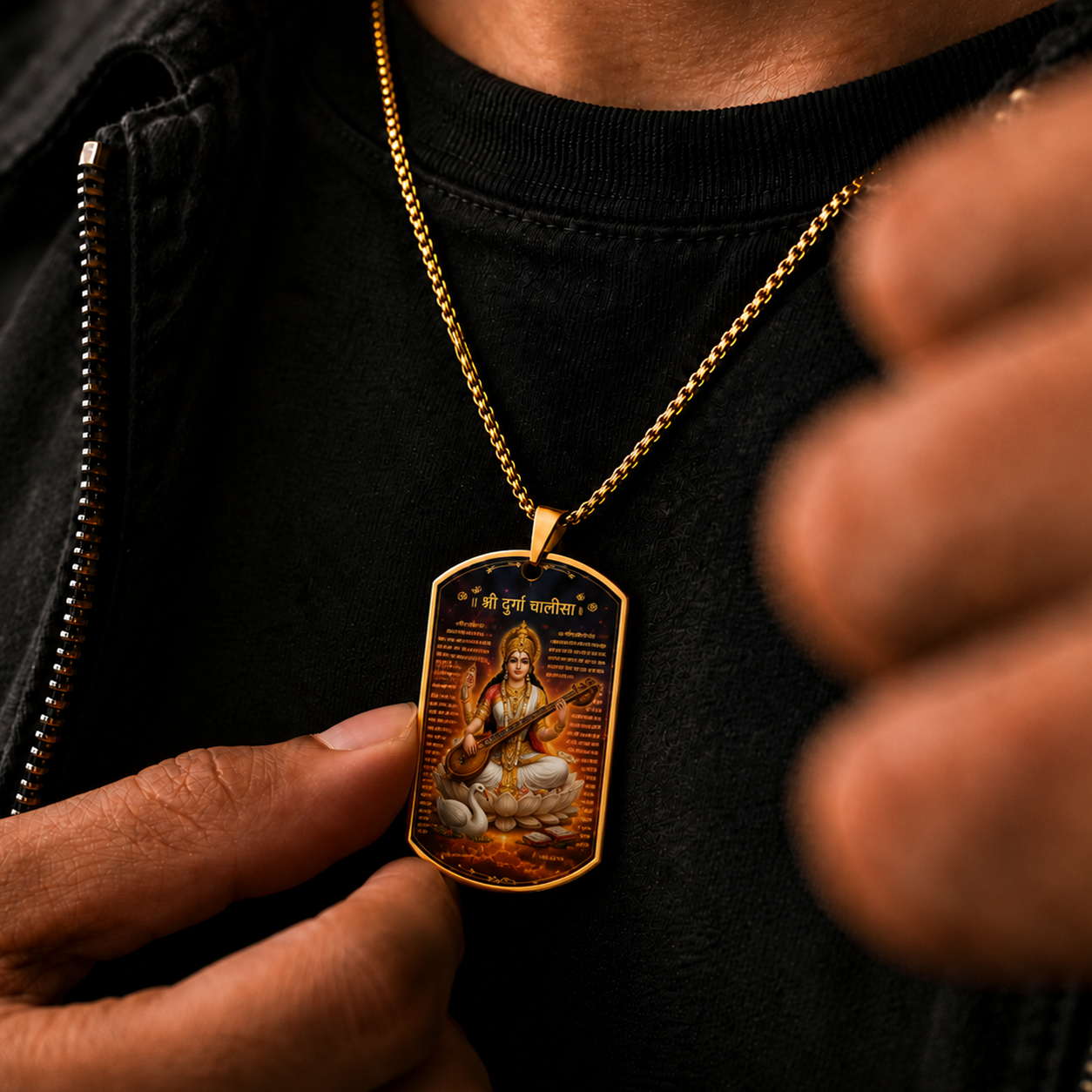 Durga Chalisa Shakti Locket for Men