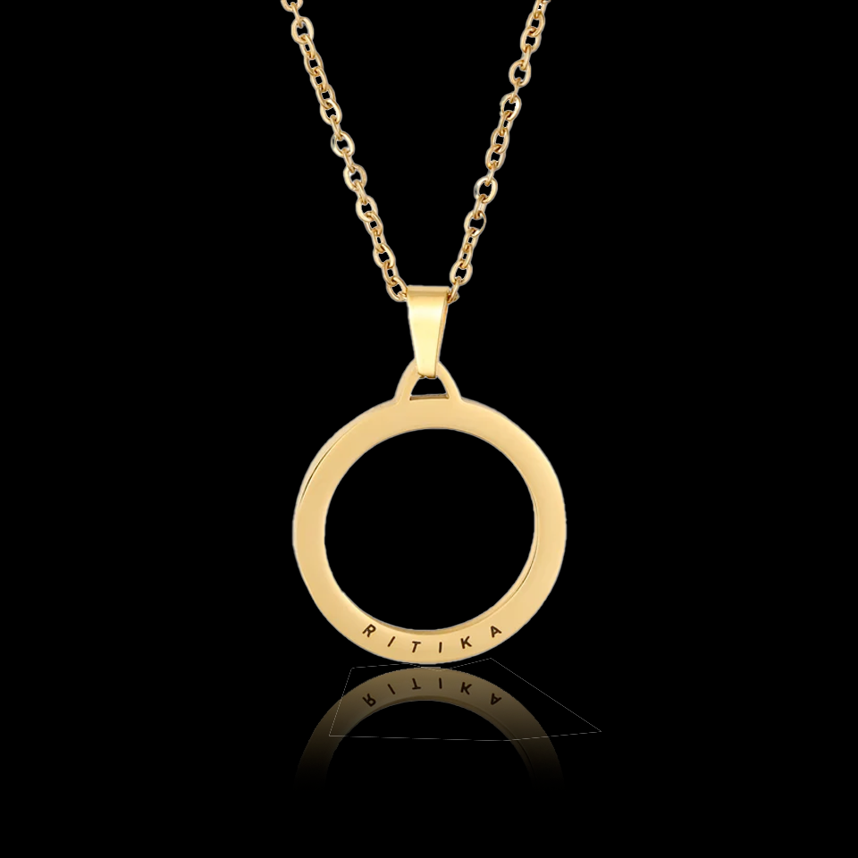 Circle Pendant Gold Chain With Ring Locket Buy Personalised Ring