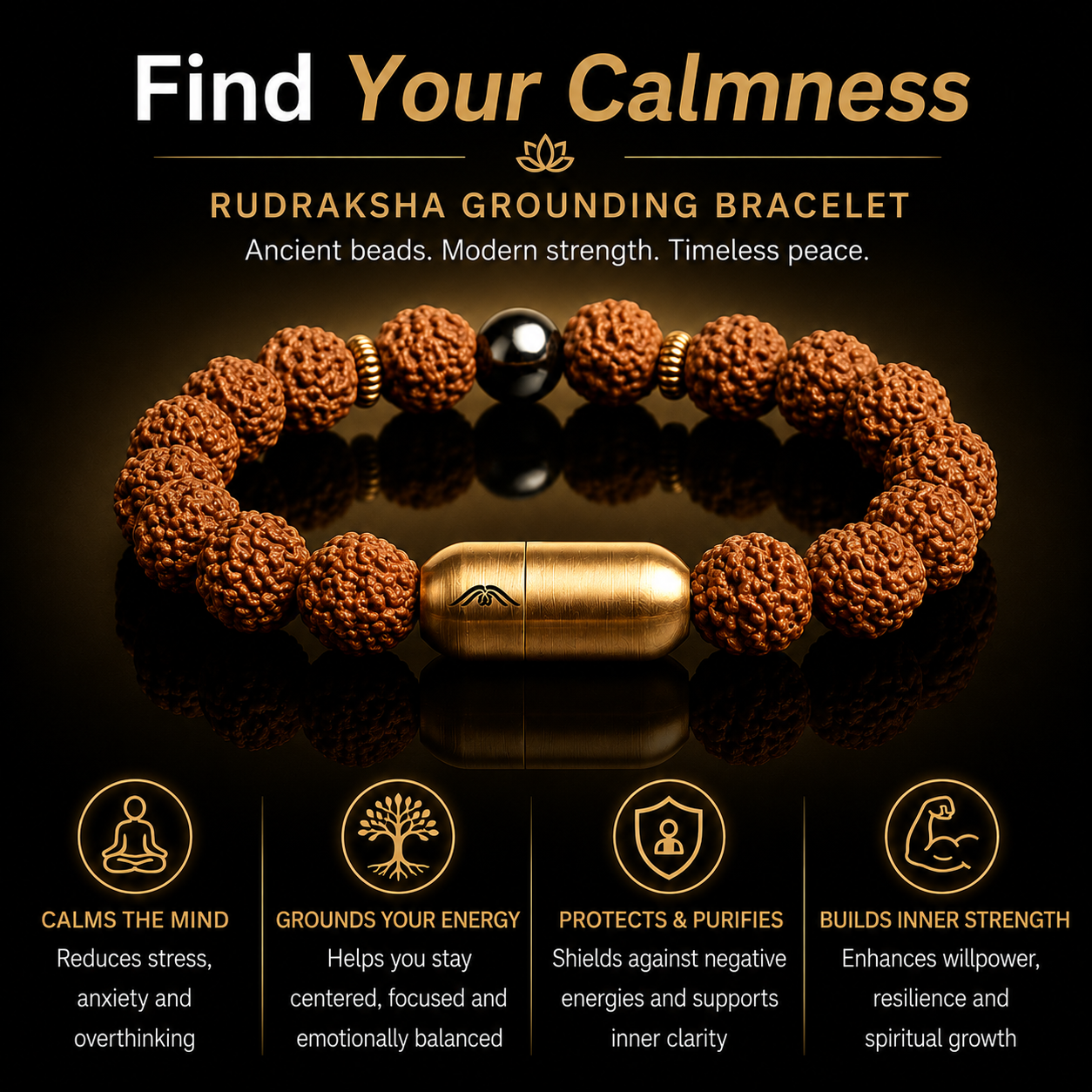 RUDRAKSHA SPIRITUAL BRACELET (PERSONALISED)
