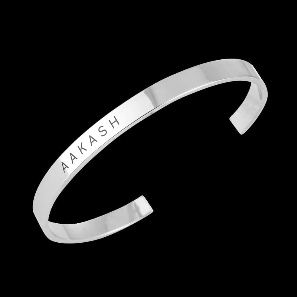 Design For Men Silver Name Chandi Da Kada Design With Name Cuff