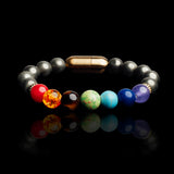 7 CHAKRA HEALING BRACELET WITH PYRITE (PERSONALISED)