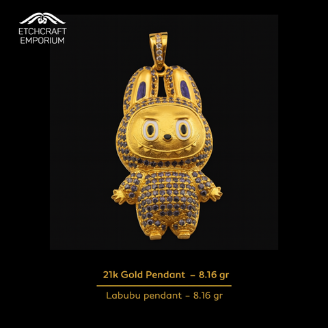 Labubu Pendant in 21K Gold