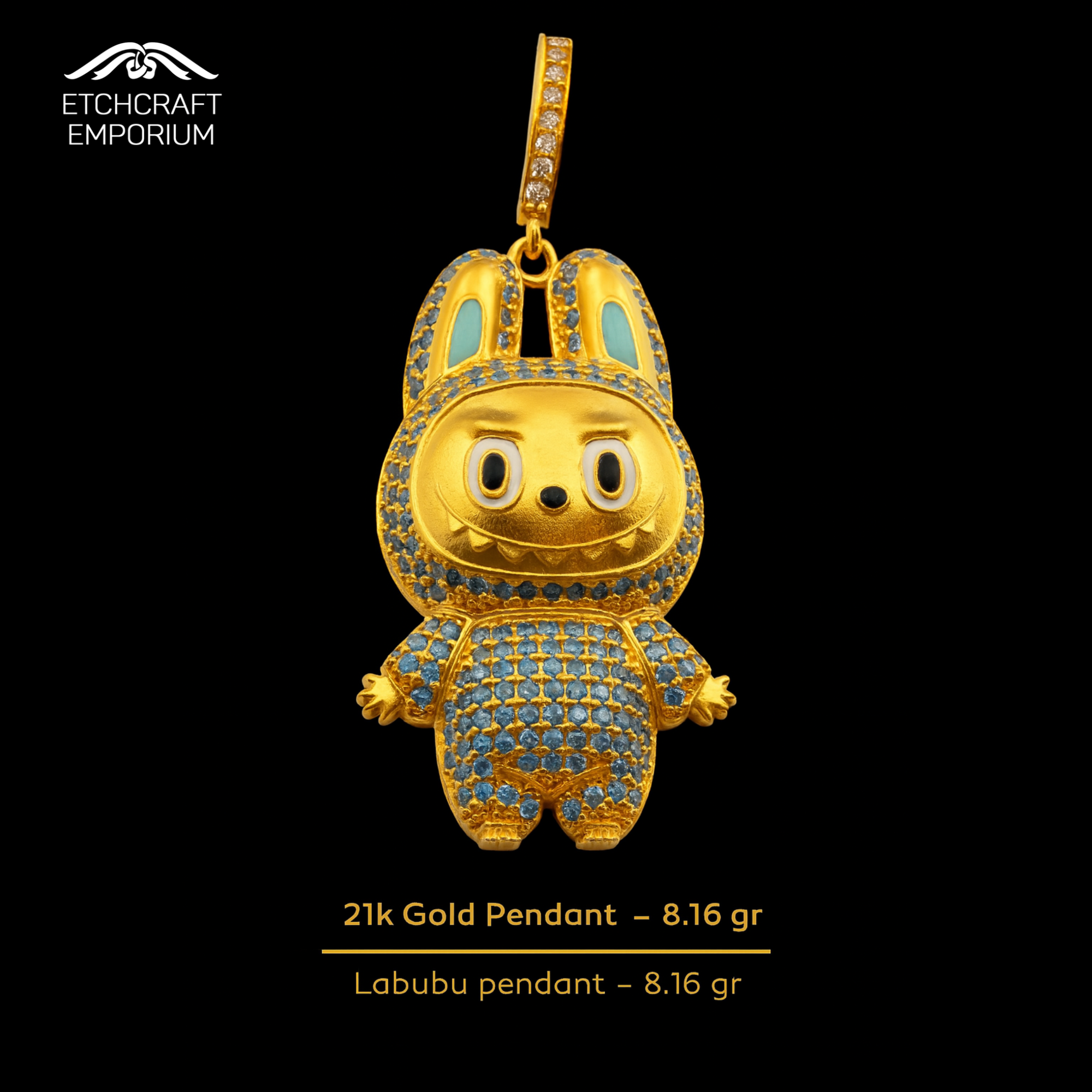 Labubu Pendant in 21K Gold