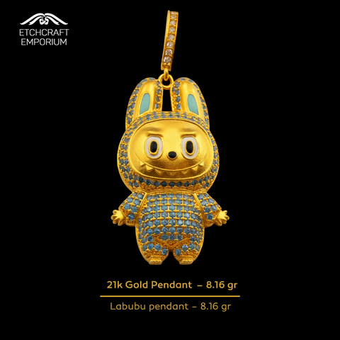 Labubu Pendant in 21K Gold