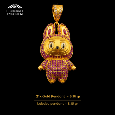 Labubu Pendant in 21K Gold