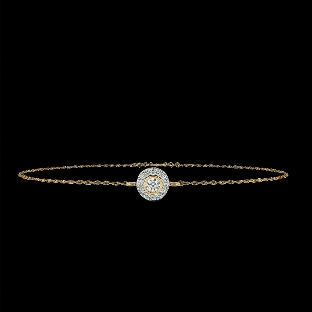 Solara Halo Bracelet in 18K Gold