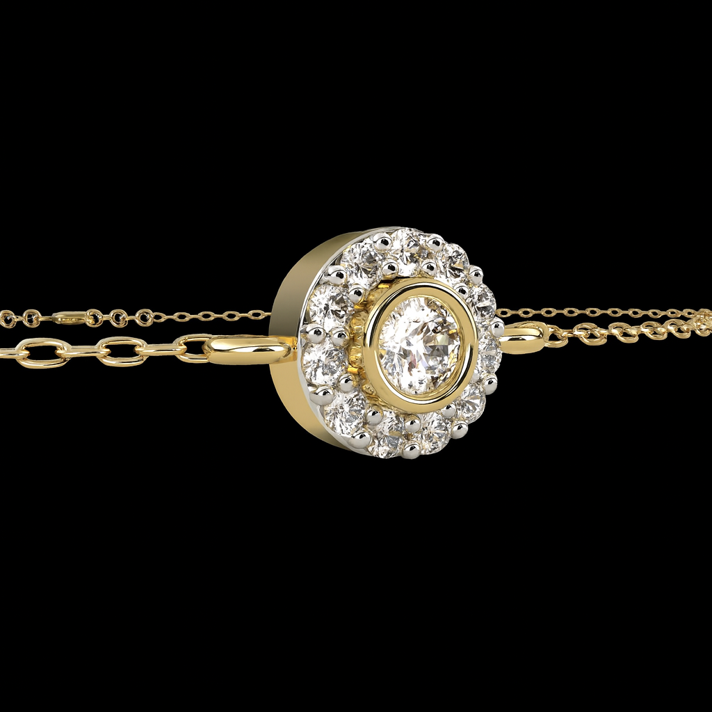 Solara Halo Bracelet in 18K Gold