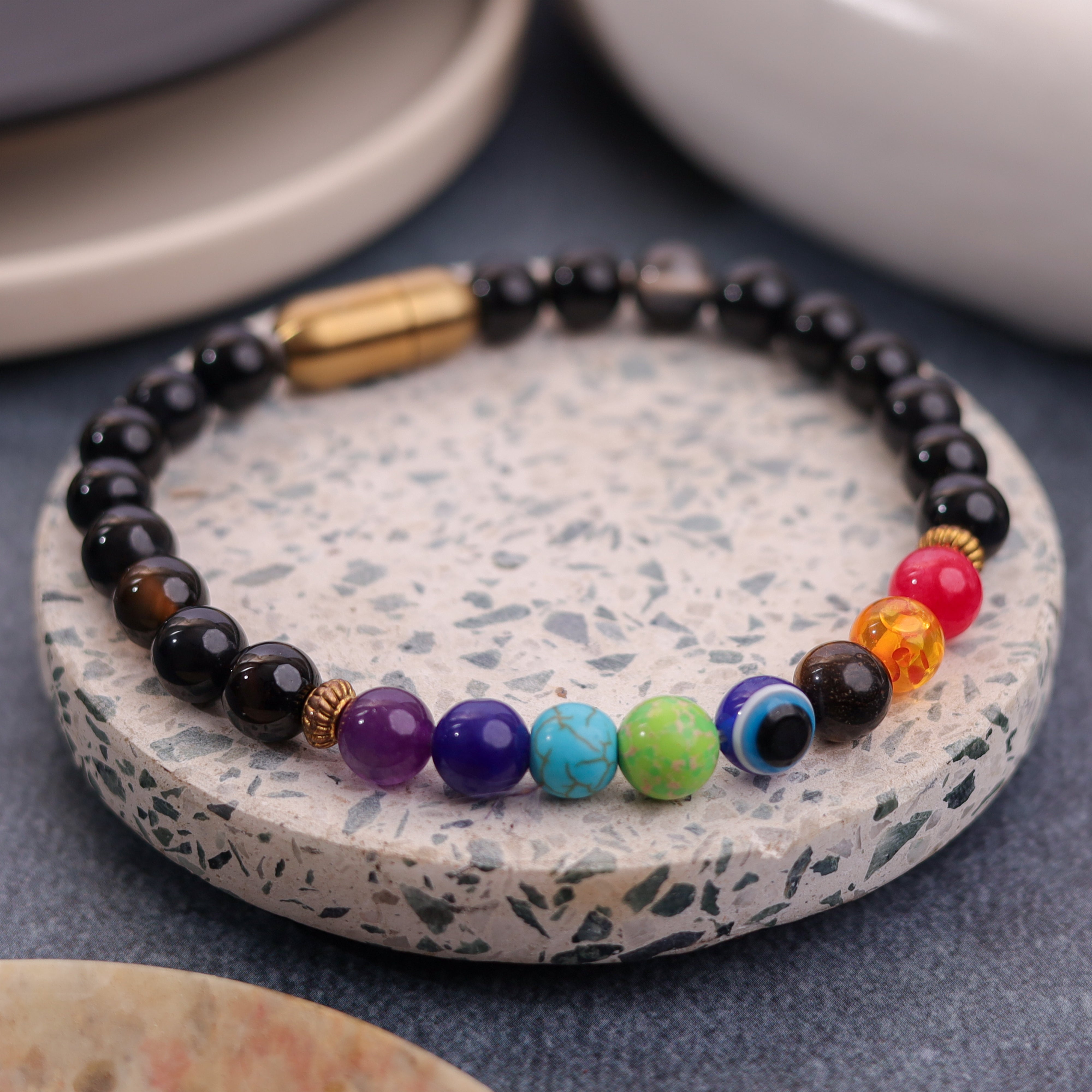 EVIL EYE CHAKRA SHIELD BRACELET