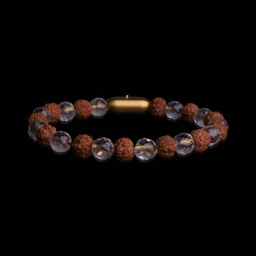 Rudraksha Crystal Clarity Bracelet (Personalised)