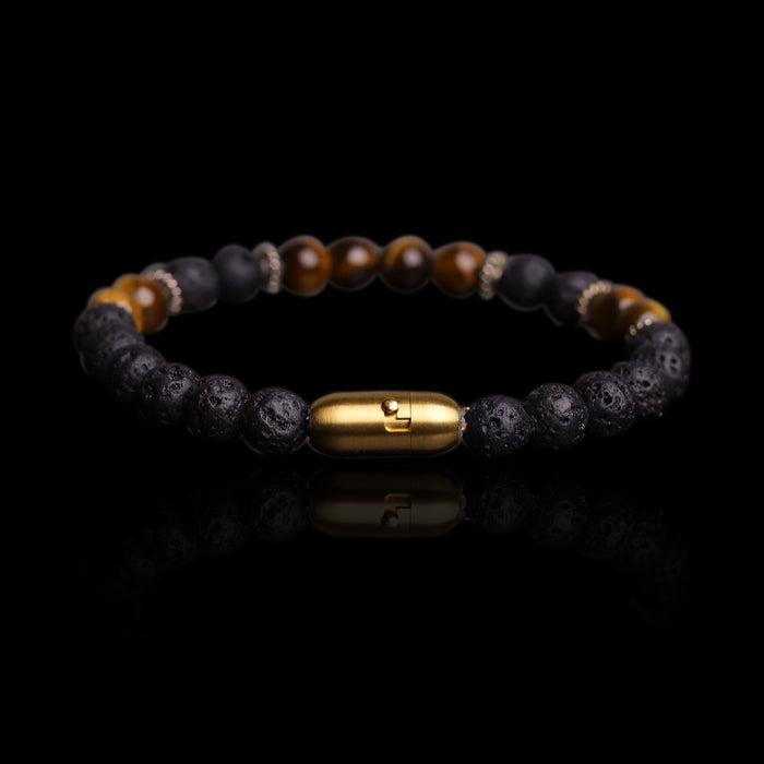 Lava & Tiger Eye Earth Power Bracelet (Personalised)