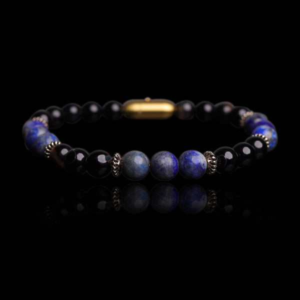Sage Stone Lapis & Onyx Bracelet (Personalised)
