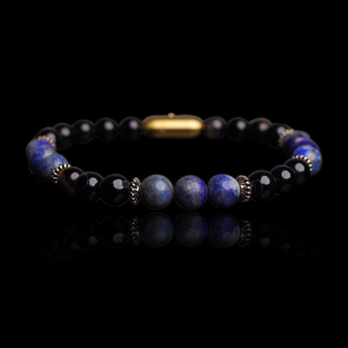 Sage Stone Lapis & Onyx Bracelet (Personalised)
