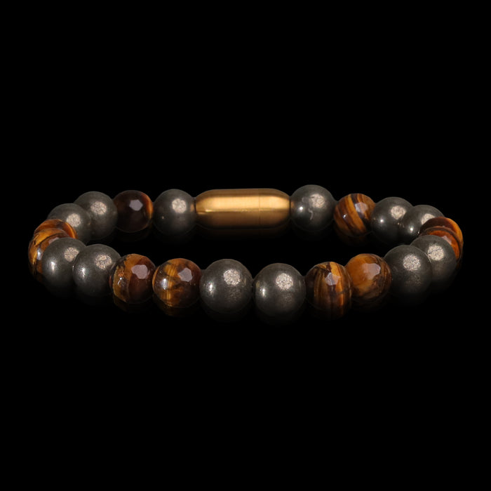 Pyrite & Tiger Eye Money Magnet Bracelet (Personalised)