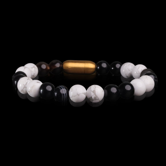 Yin Yang Howlite & pyrite Balance Bracelet (Personalised)