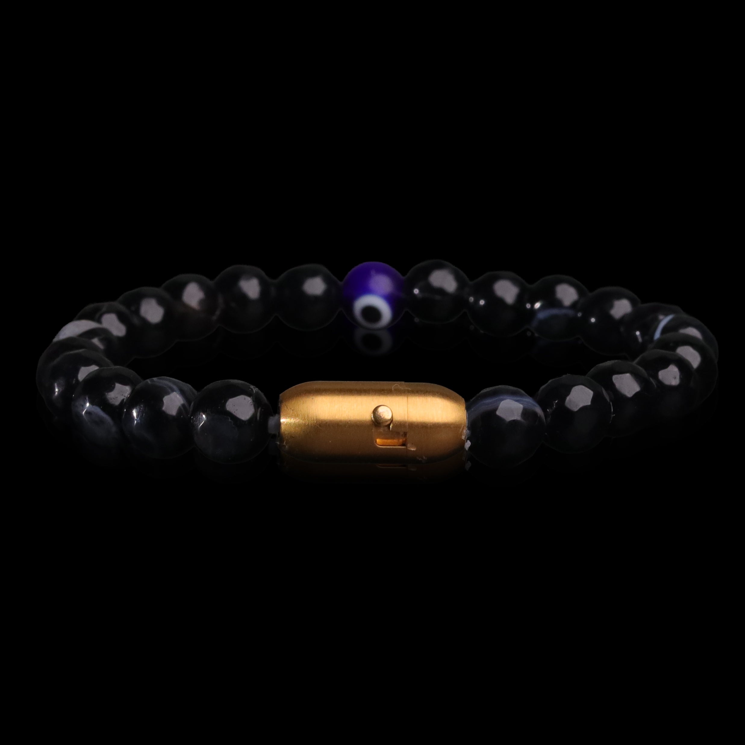 Nazar Shield Black Onyx Evil Eye Bracelet (Personalised)