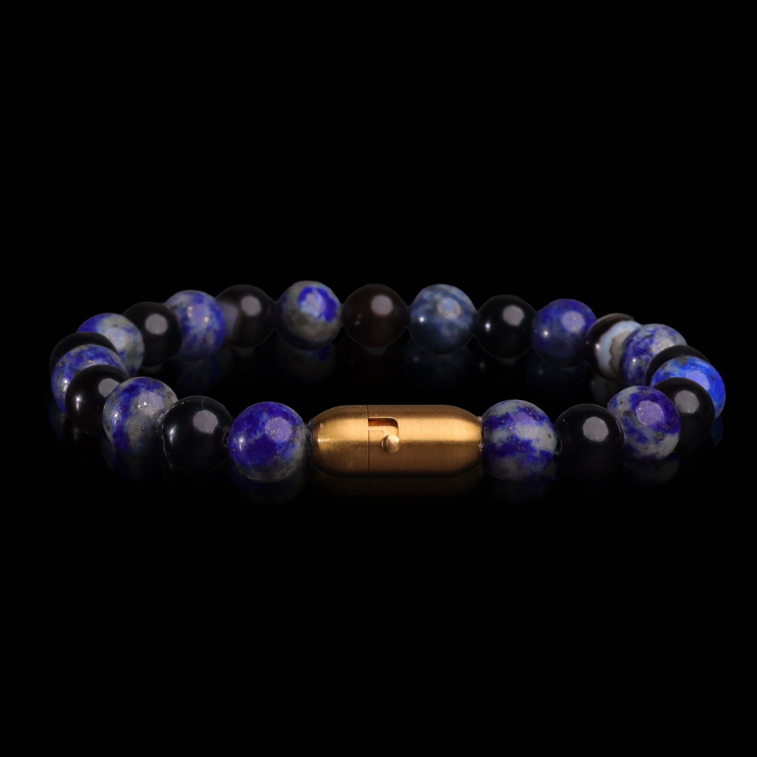 Midnight Lapis & Onyx Wisdom Bracelet (Personalised)