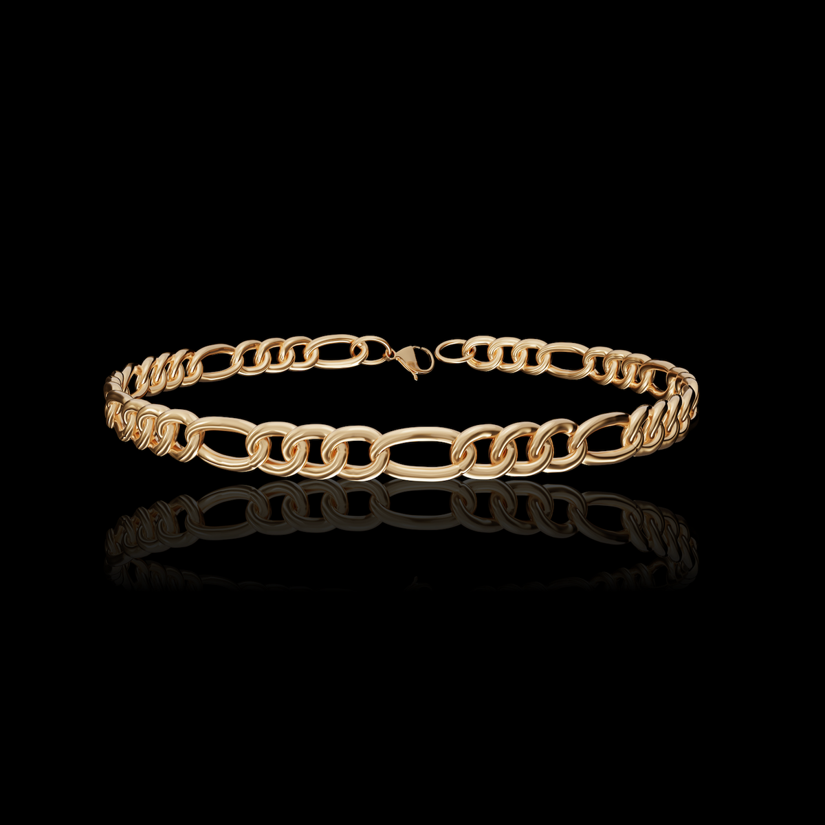 Buy Gold Plated Figaro Chain Bracelet Online for Men and Women