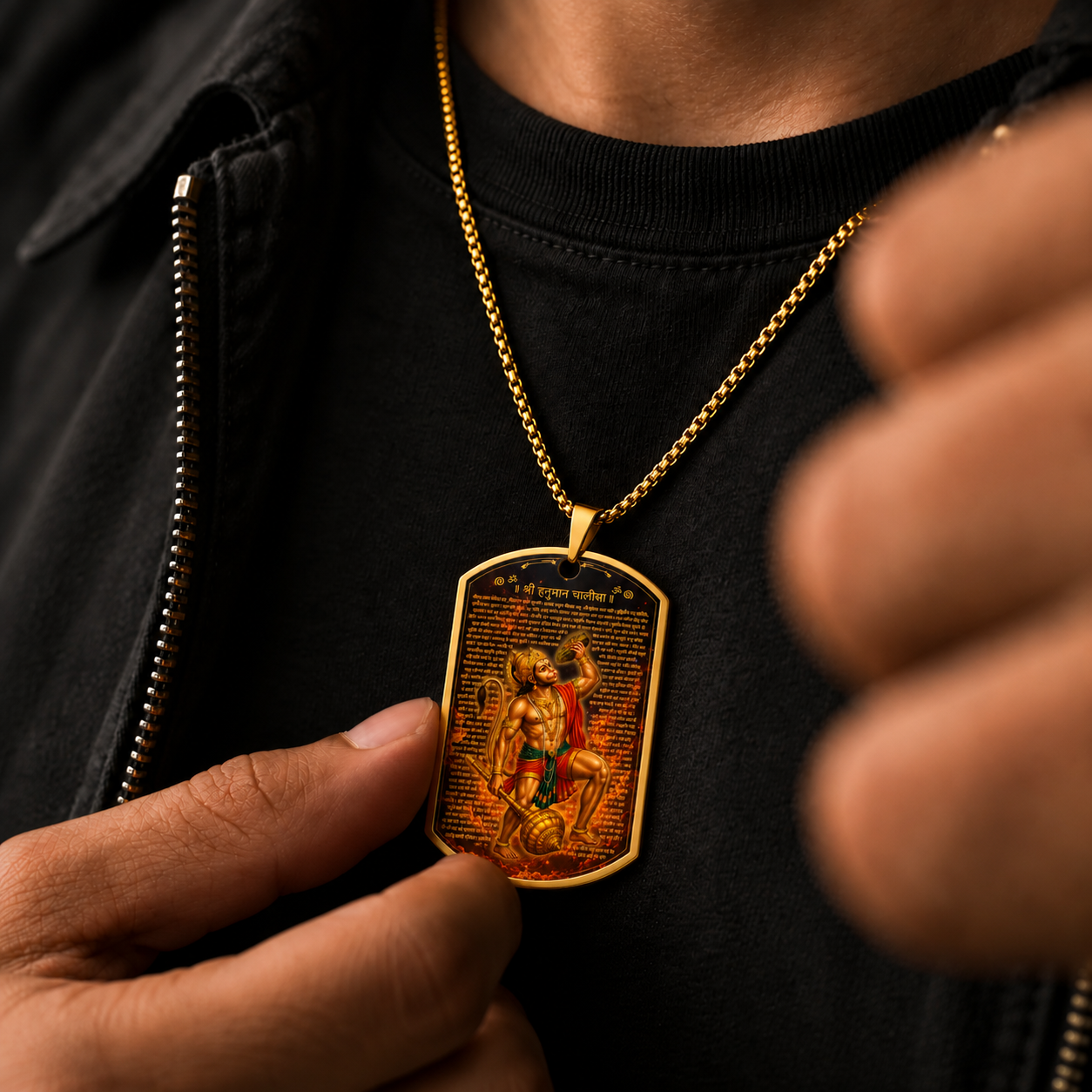 Hanuman Chalisa Gada Locket for Men
