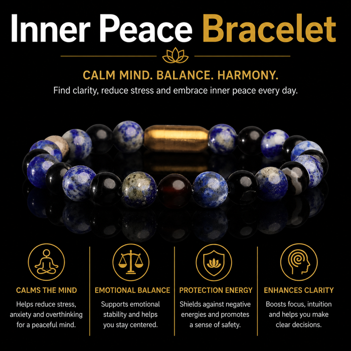 Midnight Lapis & Onyx Wisdom Bracelet (Personalised)