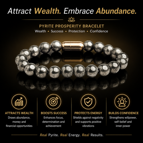 Pyrite bracelet money magnet on wrist
