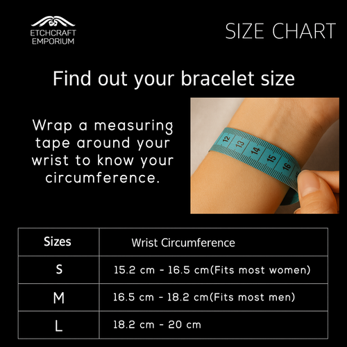 Pyrite bracelet size chart