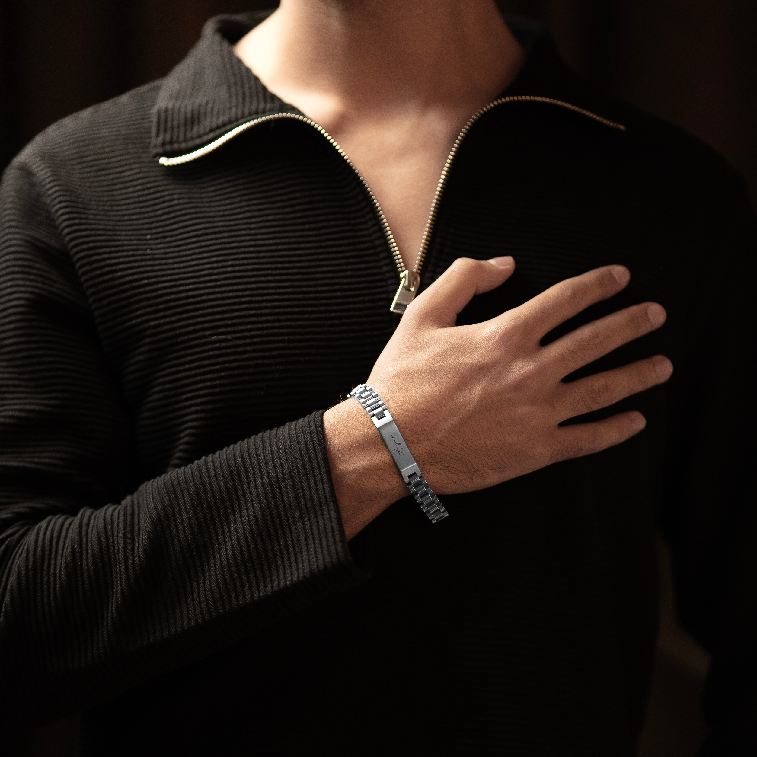 Personalised Stark Silver Bracelet