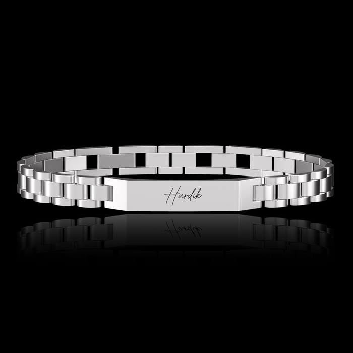 Personalised Stark Silver Bracelet