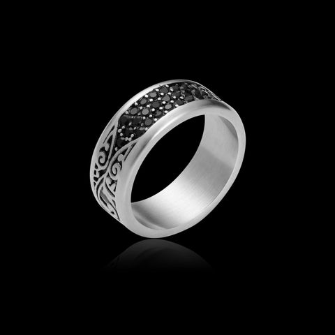 Solid Titanium Ring | 8mm | Blue IP Stripes | Comfort-Fit Design Band |  Men, Women, Unisex (9): Buy Online at Best Price in UAE - Amazon.ae