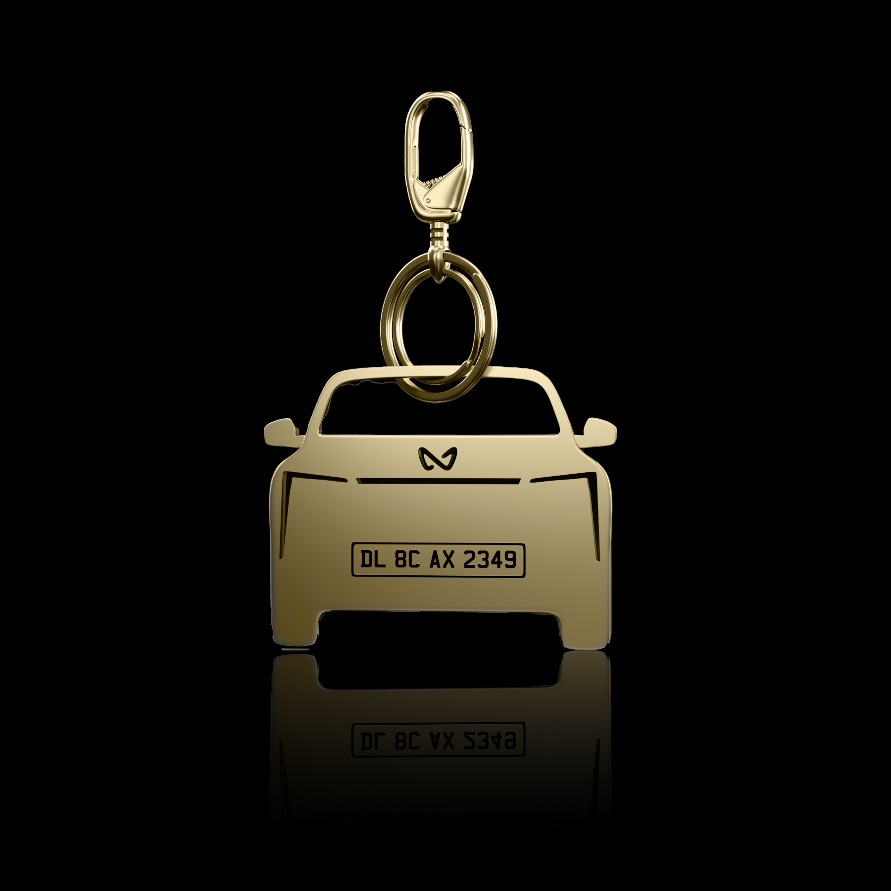 Personalised Gold Plated Car Keychain