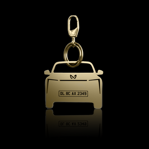 Personalised Gold Plated Car Keychain