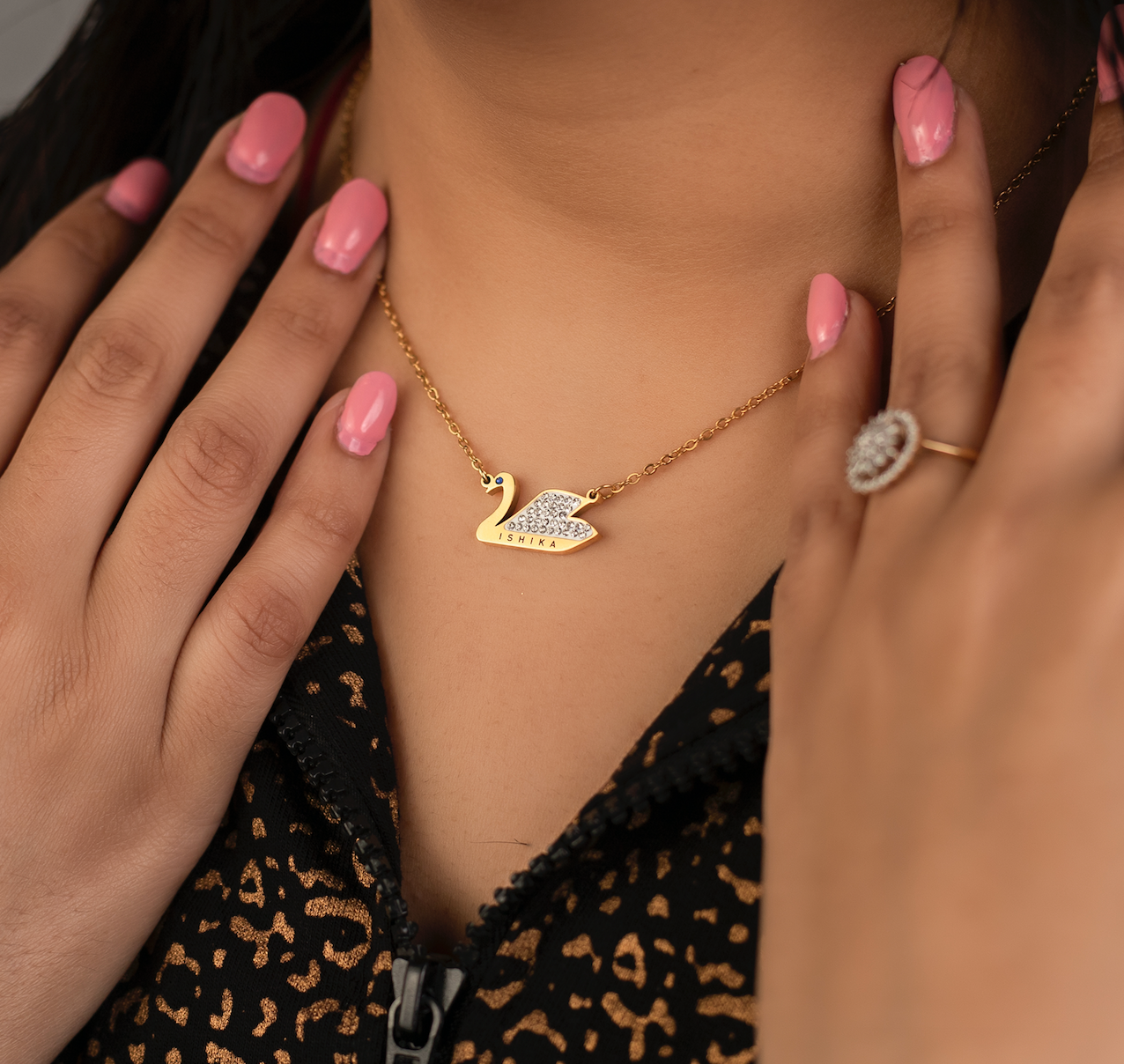 Personalised Swan Pendant