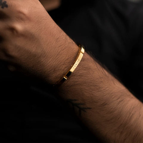 18K Gold Plated Over Copper Chain Cuff Bracelet | WAAMII