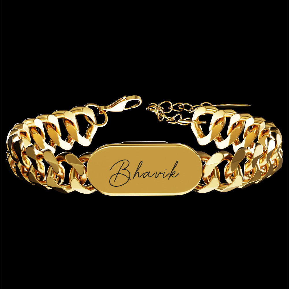 14k Gold Cuban Link Name Bracelet  Zoe Lev Jewelry
