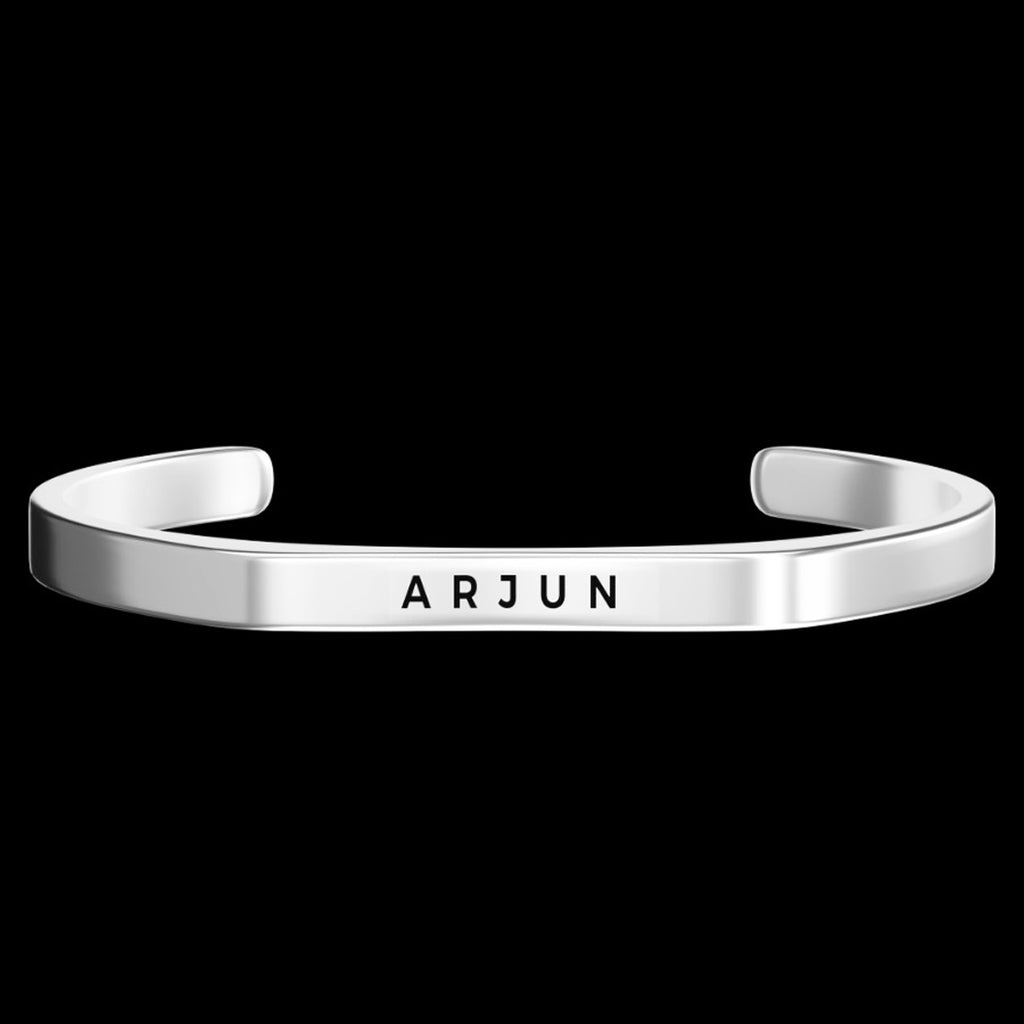 Buy ZIVOM Stainless Steel Customized Personalised Letter Engraved Black  Front Back Single Bangle Cuff Women at Amazonin