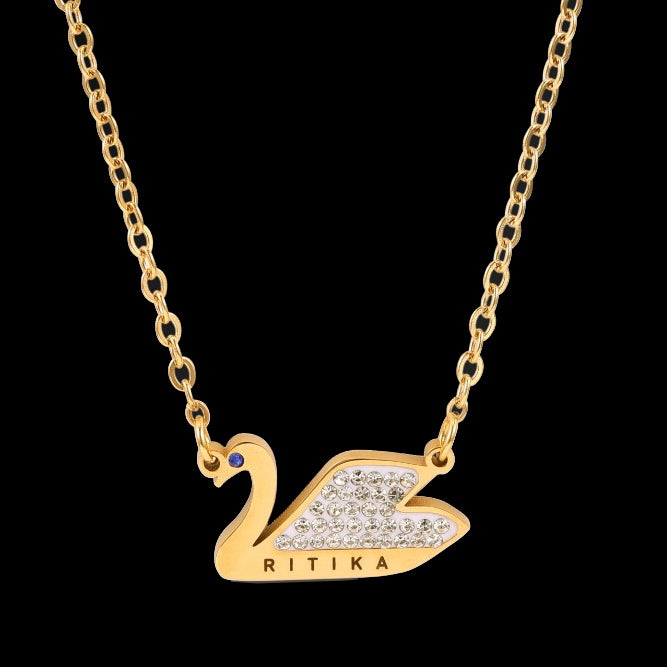 Gold Double Swan Necklace - Children of Lir Irish Folklore Jewellery
